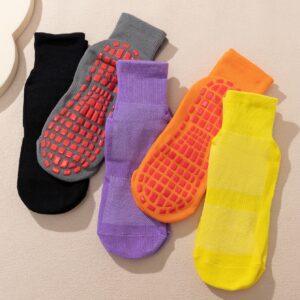 5pairs Grip-sole Ankle Socks